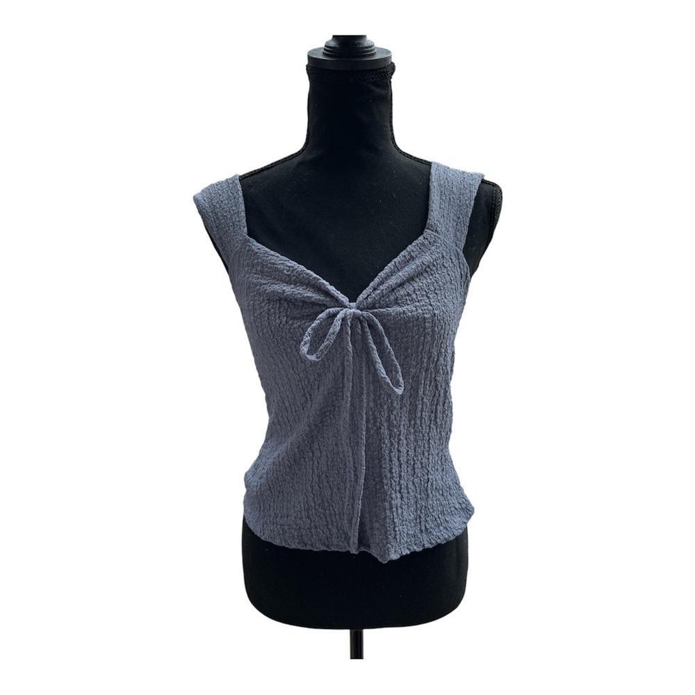 See You Monday Textured Tie Front Large Tank Top Cottagecore Coquette Girl Chic